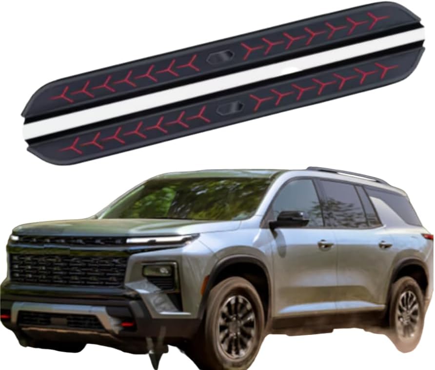 2PCS Running Boards with Brackets Side Step Nerf Bars Side Steps fits for Chevy Traverse 2024 2025(with Brackets)(D)