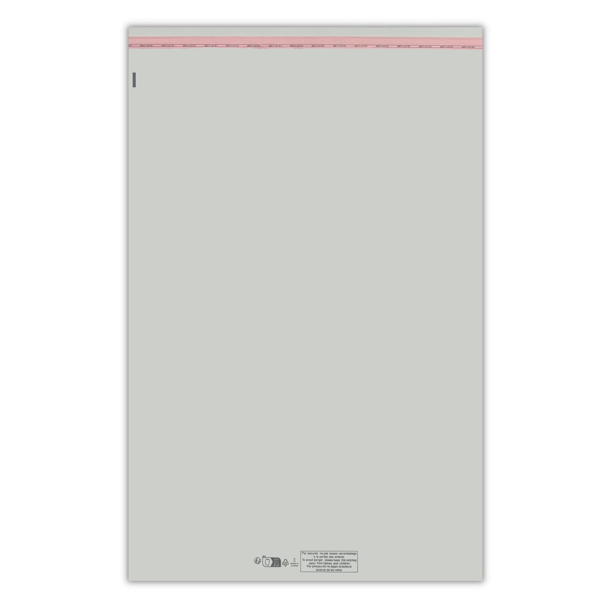 200 Grand Sachet emballage plastique transparent à fermeture adhésive repositionnable haute brillance 500 x 700 mm + rabat 40 mm pochette emballage sachet conditionnement avec texte légal sécurité