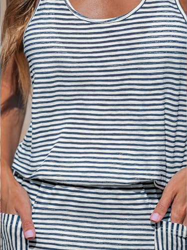 CUPSHE Women Swimsuit Coverup Racerback Sleeveless Beach Cover Ups Dress with Side Pockets4