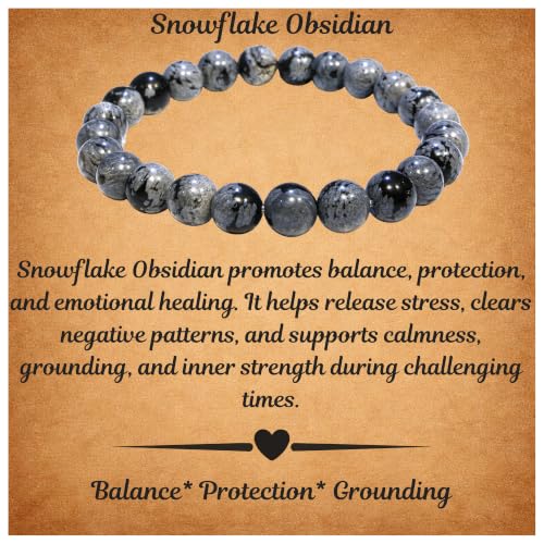 Image of ANAYA AGATE Healing Crystal Bracelet for Women and Men - 8mm Round Beaded Bracelet for Men and Women - Unisex Stretchy Gemstone Bracelet for Healing and Protection