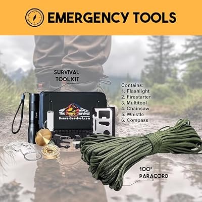 Denver: Premium 72 Hour Survival Backpack with Supplies - Bug Out Bag Backpack - Upgraded Go Bag Emergency Backpack w/Complete Tactical Survival Kit - Bug Out Bag Survival Kit for 2 (Green)