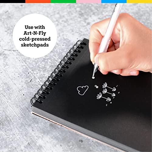 White Gel Pen For Artists 0.7Mm Fine Point - Smudge-Resistant White Pen For Art Drawing, Sketching & Writing (3Pack) - White Ink Pen Highlight Fineliner - Archival Gel Ink - Opaque On Black Paper #TOP3