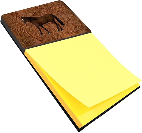 Caroline's Treasures SB3066SN Caballo Pegajoso Titular de la Nota Dispensador Recargable Almohadillas de notas autoadhesivas, Bloc de notas en
