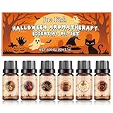 Halloween Ätherisches Öle Set,6x10mL Naturrein Aromatherapie Duftöl für Diffuser, Aromatherapie Duftöl GeschenkSe, 6 verschiedene Düfte