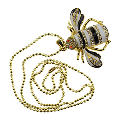Tipmant Ciondolo Ape Animale Unità Flash USB Memory Stick da 32 GB Chiavetta USB con Catena di Collana Regali in Metallo - Oro (32GB)