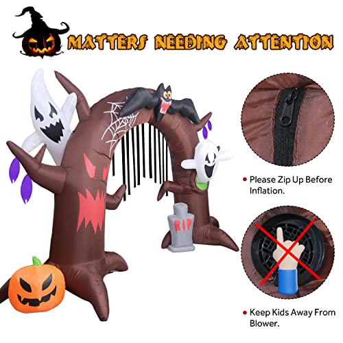 15Ft Giant Halloween Inflatable Large Archway Arch Haunted Ghosts Pumpkin Tombstones Monster Led Lights Lighted Blowup Yard Decor Lawn Outdoor Holiday Decorations #TOP5