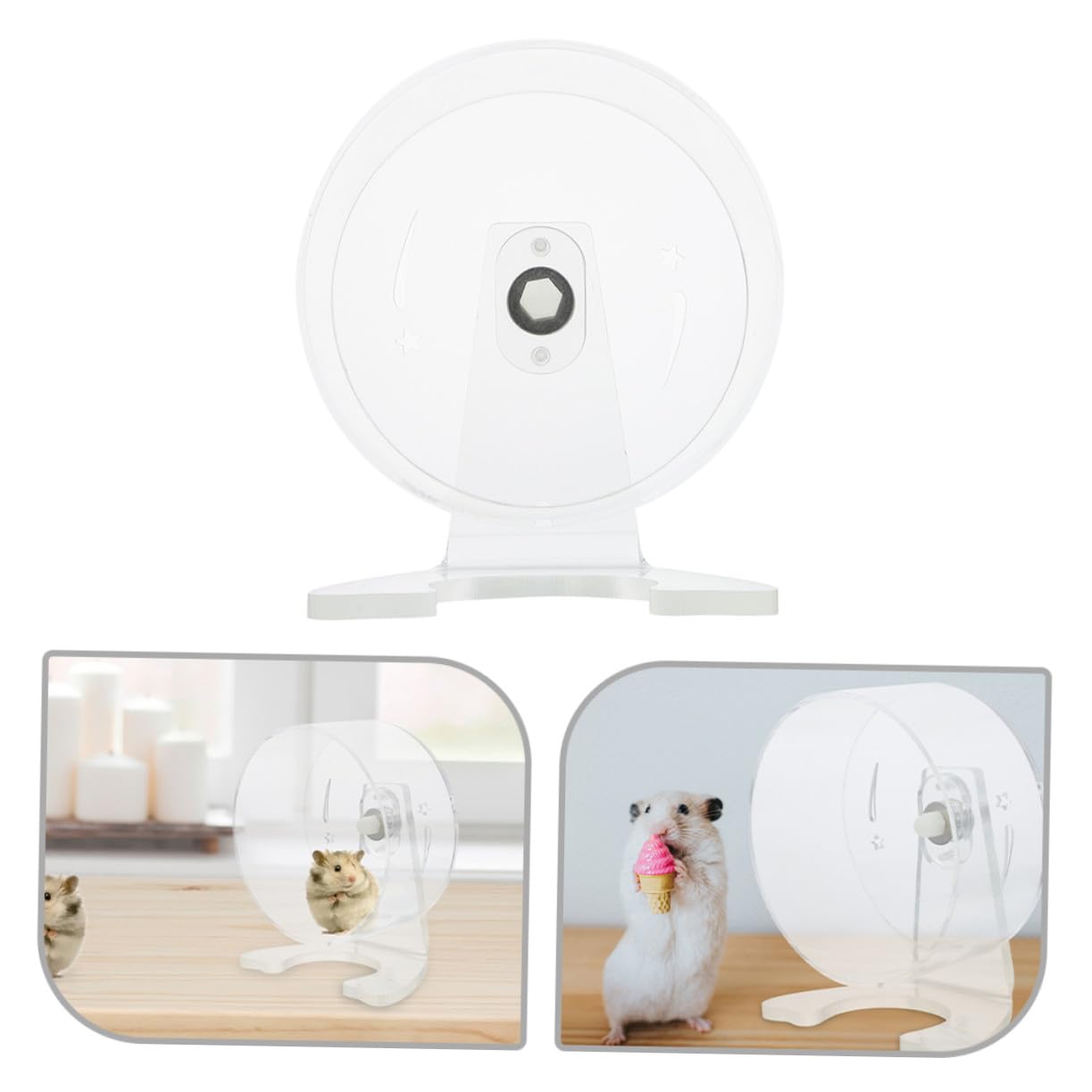 ERINGOGO Rueda de Ejercicio para Hámster Transparente Soporte Silenciosa y Duradera para Pequeños Roedores Fácil Instalación y Diseño Resistente para Jaulas Pequeñas