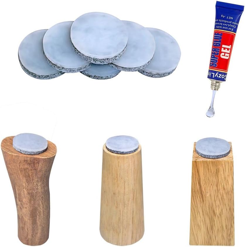 No Lost Pads! Silicone Grippers (Felt Base) for Hard Floors & Carpets – No Sliding, Tables, Sofas, Beds, Not Adhesive Backing | 25mm (1") Round, 48 Pcs