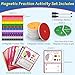 Oranwell Magnetic Fraction Tiles & Fraction Circles Activity Set, Math Fraction Manipulatives for Elementary School, Magnetic Fraction Strips Bars Learning Math Games Teaching Tools for Kids Students