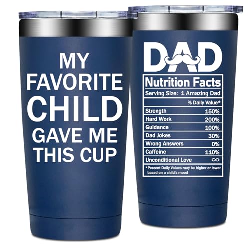 Grifarny Dad Gifts from Daughter, Son - Fathers Day Gift for Dad - Dads Christmas Birthday Gifts - My Favorite Child Gave Me This Cup 20 oz