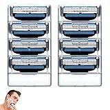 8 Stück Rasierklingen für Mach-3 Klingen,Ersatzklingen für Nassrasierer Herren,Manuelle Rasierklinge Rasierhobel Barber Intimate,Einfach zu Wechseln,Geeignet zum Reinigen,Ersatzrasierklingen Männer