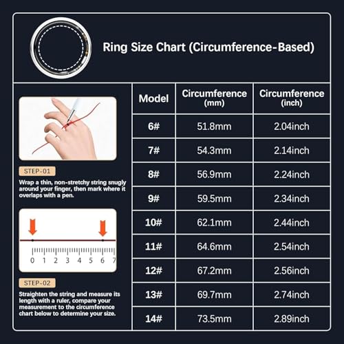 Anello intelligente sottile per gli uomini, 24/7 cardiofrequenzita monitor del sonno dell'ossigeno del sangue, IP68 Tracker di fitness impermeabile con app, nessuna sottoscrizione, passaggi di traccia