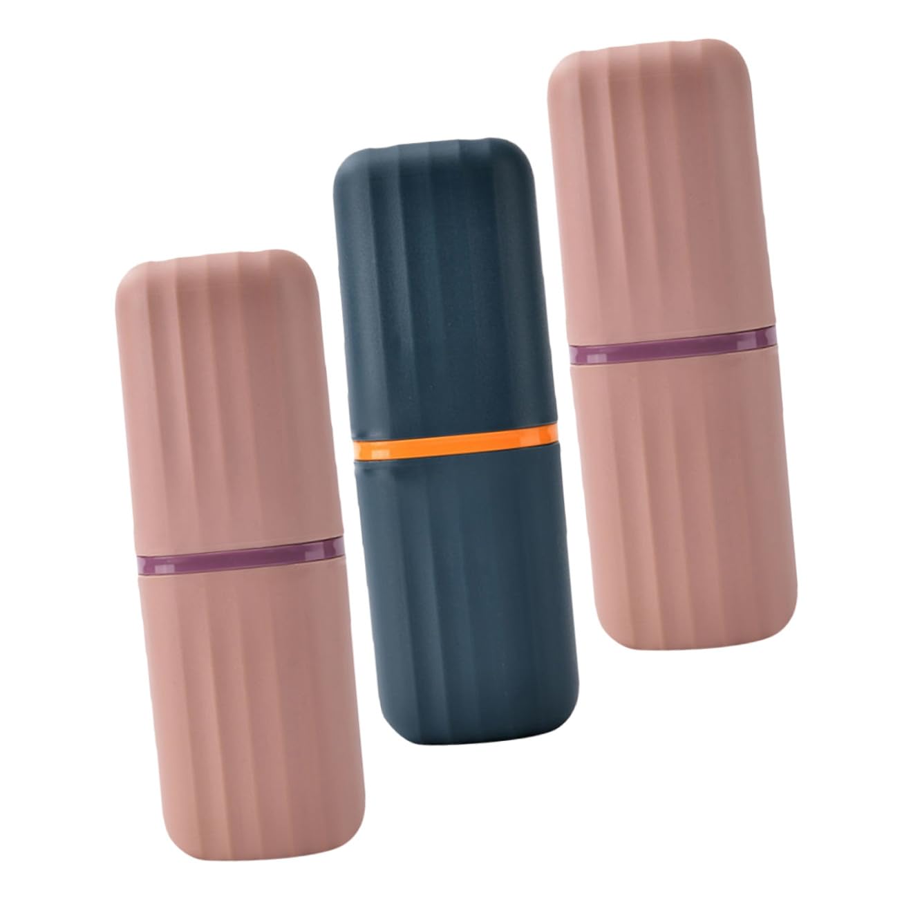 9 Piezas Tazas para Cepillos de Dientes de Viaje Plástico Reutilizable Diseño Minimalista Rosa y Azul Estuche Compacto para Almacenamiento y Enjuague para Uso Familiar y Viajes