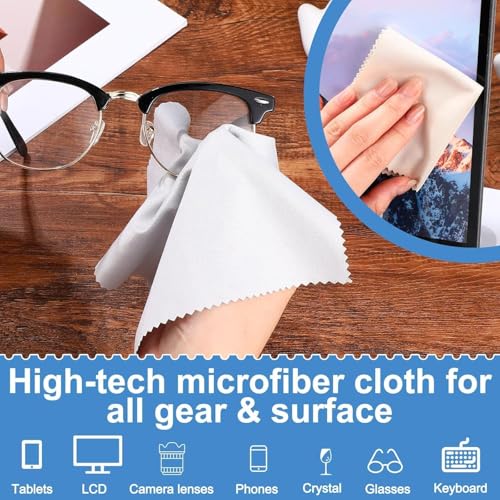 Image of CERLINK Microfiber Cleaning Cloth for Laptop Screens, Monitors, Keyboards, Phones, Cameras, Tablets, Sunglasses & More - Soft, Lint-Free, Reusable Wipes - Random Colors (Pack of-2)