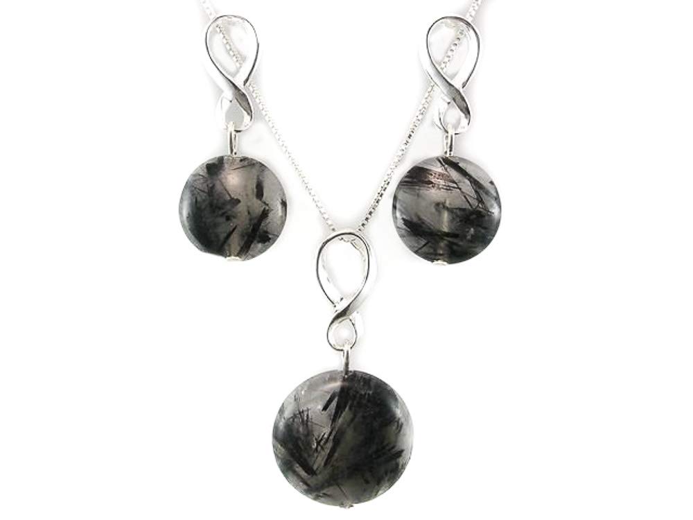 Juego Pendientes con Gargantilla de Plata y Piedra Gris es Ideal si Quieres Regalar una Joya Original a una Mujer