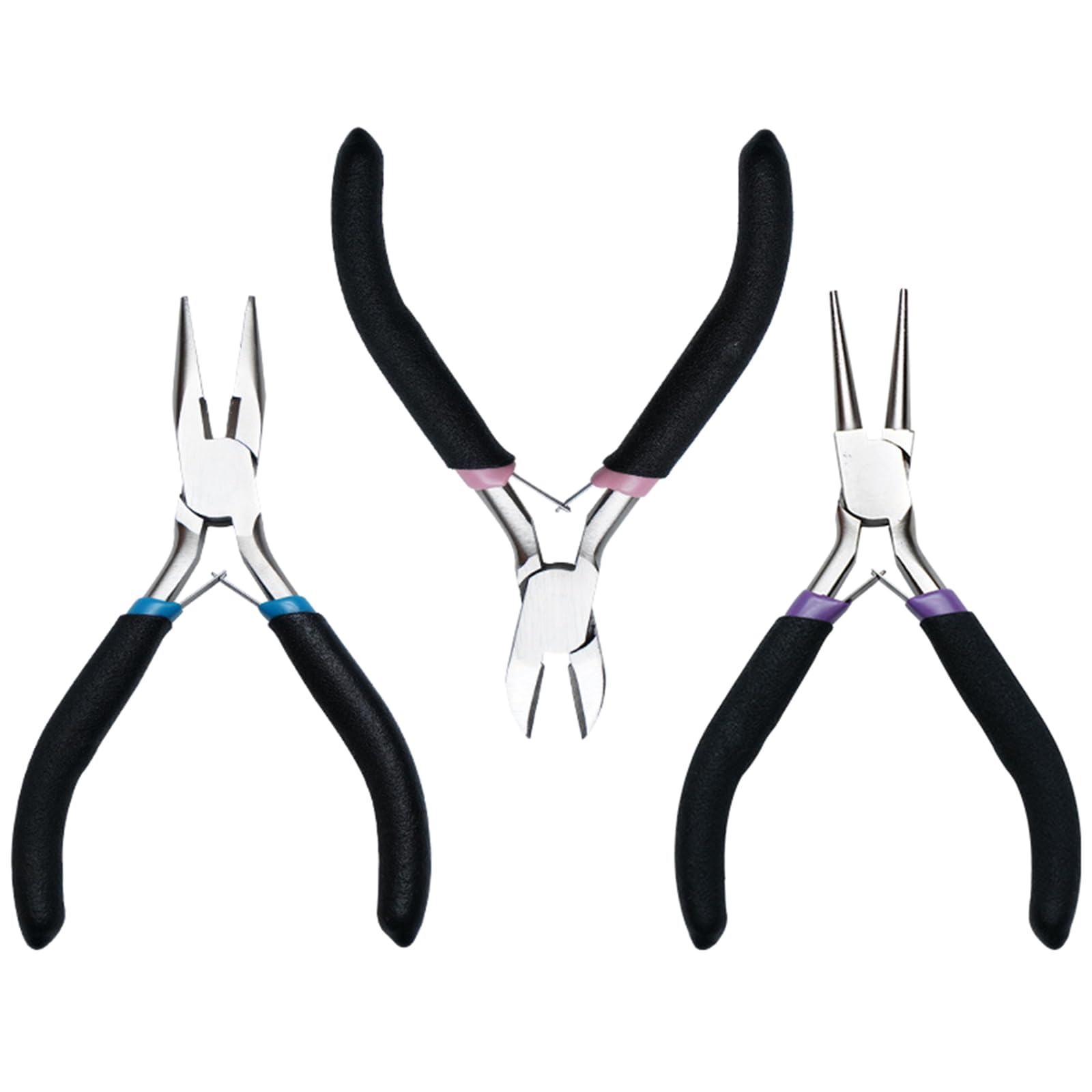 of 3 Jewelry Pliers for Beadwork Professional Jewelry Tool Set Wire Cutter Metal Beading Tool for Enthusiasts Handicraft Tools