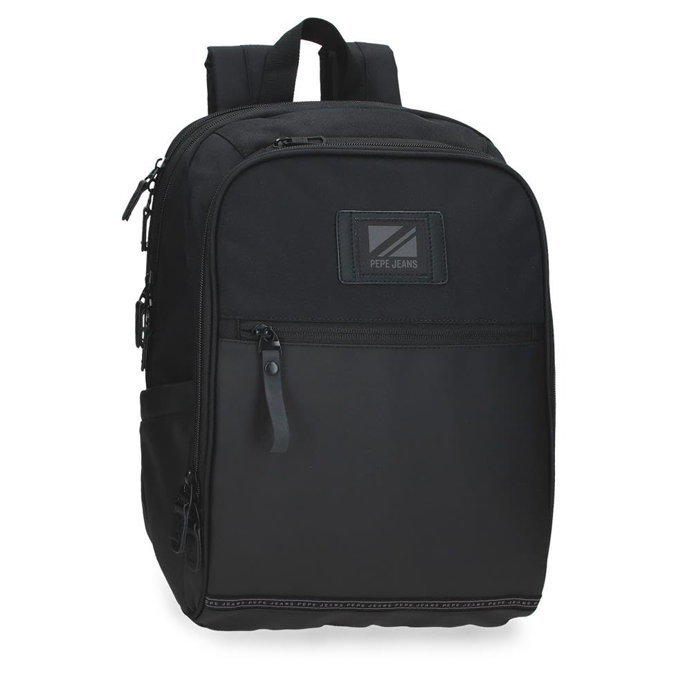 Pepe Jeans Stratford Mochila para Portátil Negro 25x37x10 cms Poliéster 9,25L by Joumma Bags
