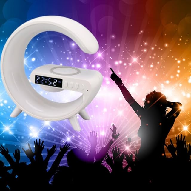 Drumstone 【Deal with 12 Years Warranty G-Shape RGB Light Bluetooth Speaker, Your Ultimate Smart Alarm Clock for Bedroom, Living Room, and Game Room view 2