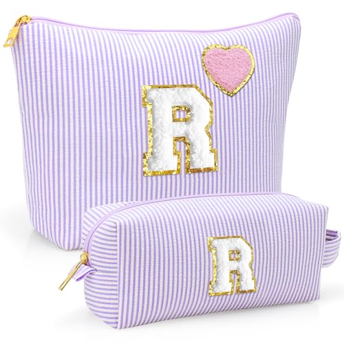 La Mejor Lista de Cosmetiqueras Tumblr Top 10. 41 YILANCOL - Bolsa de maquillaje con inicial personalizada, regalo para cosméticos, neceser, neceser, bolsa de viaje para adolescentes, niñas, niños, mujeres, bolsa de maquillaje...