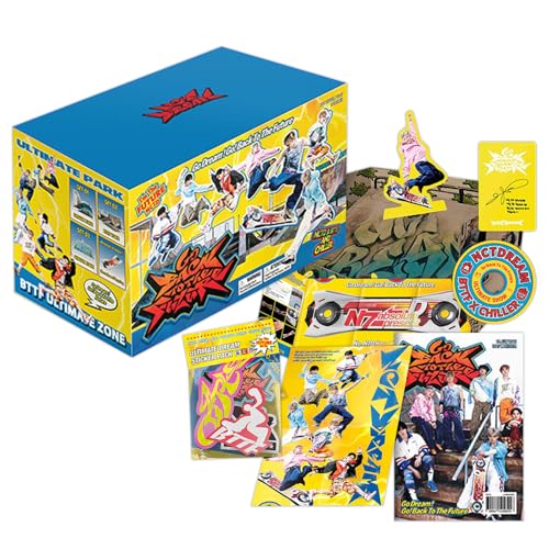 NCT DREAM - [Go Back To The Future] (Ultimate Park Ver.) Out Box + Skate Box + Photo Book + Paper figure + Sticker Pack + Mini CD-R + Folded Poster + 2 Pin Badges + 4 Extra Photocards