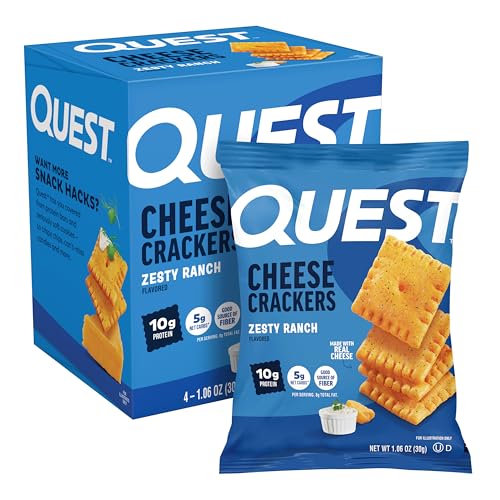 Quest Nutrition Cheese Crackers Zesty Ranch Flavor 10g Protein 5g Net Carbs High Protein 4 Count