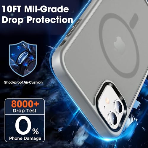 Image of MOCCA Strong Magnetic for iPhone 12 Case /iPhone 12 Pro Case, [Compatible with Magsafe][Mil-Grade Drop Protection] Slim Shockproof Translucent Protective Phone Case for iPhone 12 /12 Pro, Titanium Gray | Fits iPhone 12 /12 Pro | 10ft Drop | Compatible with MagSafe | Anti-Slip Matte | Raised Camera & Screen Lip | Ultra-Slim