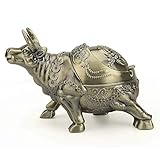 K COOL Bull Ashtray with Lid Windproof Metal Ashtray Outdoor, Indoor Ashtray Ash Ashtray for Weed, Vintage Practical Decoration Ashtrays for Cigarettes Metal Gift for Men Women (Bronze Taurus)