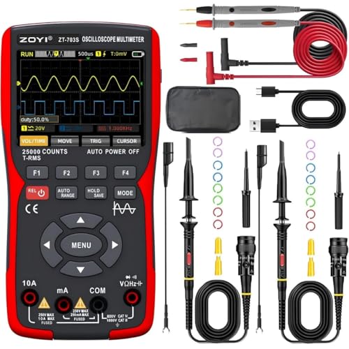 Image of Bequest 3 In 1 Handheld Oscilloscope Automotive Dual Channel 50Mhz With Digital Battery Powered Multimeter And Signal Generator.