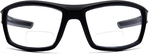VITENZI Gafas de seguridad bifocales con lectores envolventes de seguridad deportiva, lectura, gafas protectoras