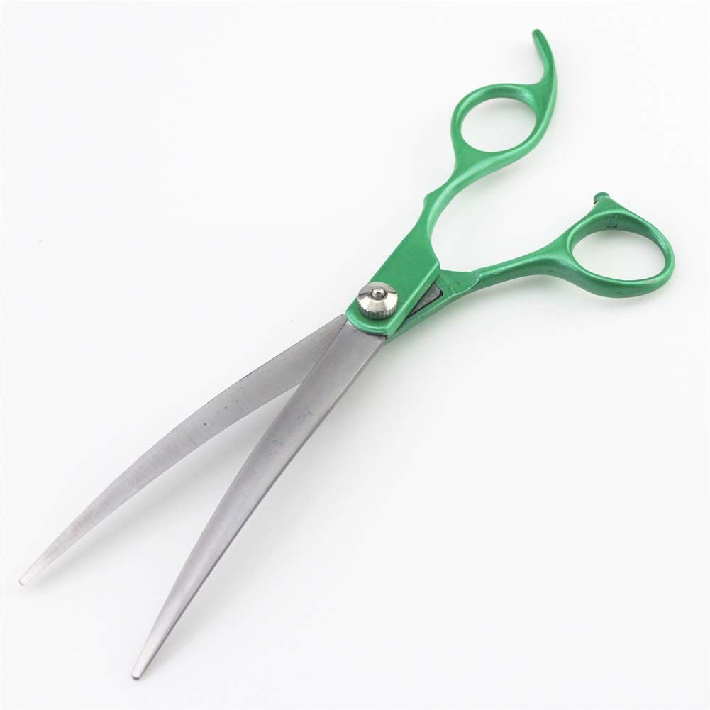 WYGC Forbici Professionali per Cani Gatti Set Thinning,Straight,Curved Shears con Pettine per Grooming Deshedding per Cani e Gatti Verde