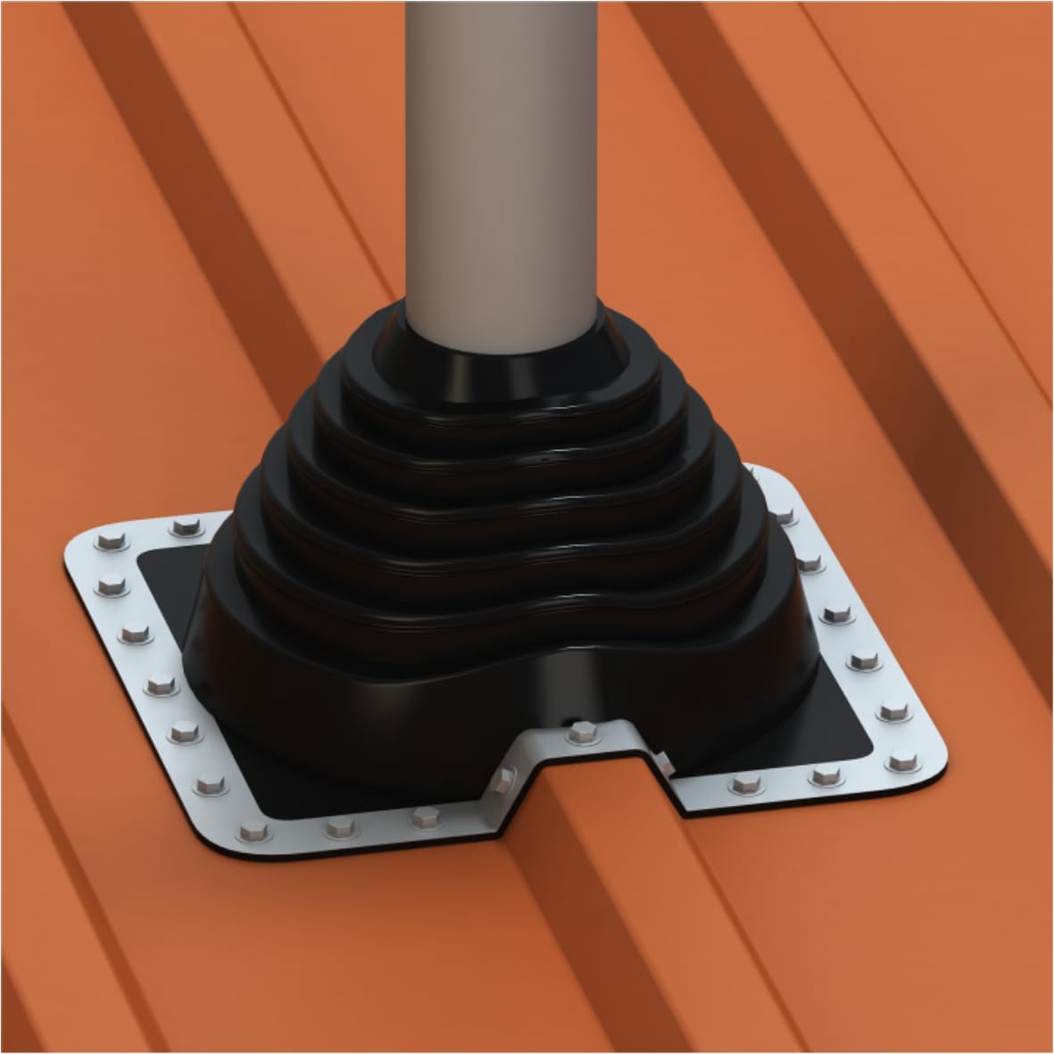 EPDM Rohrmanschette, Dachdurchführung, Dachabdichtungsflansch (für Rohrdurchmesser Ø76-152mm)