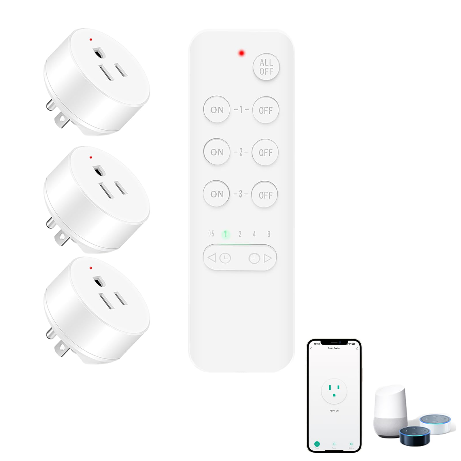 Smart Outlet Plug NineLeaf Remote Control Outlet Compatible with Tuya Alexa and Google Assistant Timer Outlet for Lights