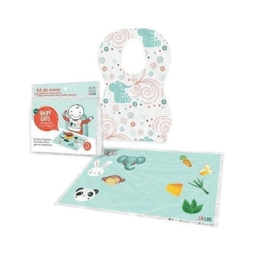 Likluc Combo Babador + Jogo Americano Descartável - 06 Unidades De Cada Branco