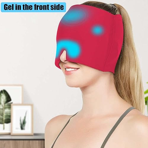 Miniatura 2 de Sombrero de alivio de la migraña gorro de gel para hielo máscara de terapia de calor y frío máscara de tensión para dolor de cabeza