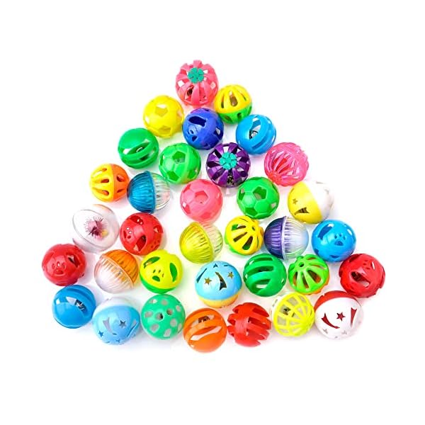 Chiwava Plastikglocke Katzenball Katzen Kätzchen Verfolgung Spielzeug Größe 1,6 "~ 1,8" 8 Arten sortierte Farbe – Bild 5