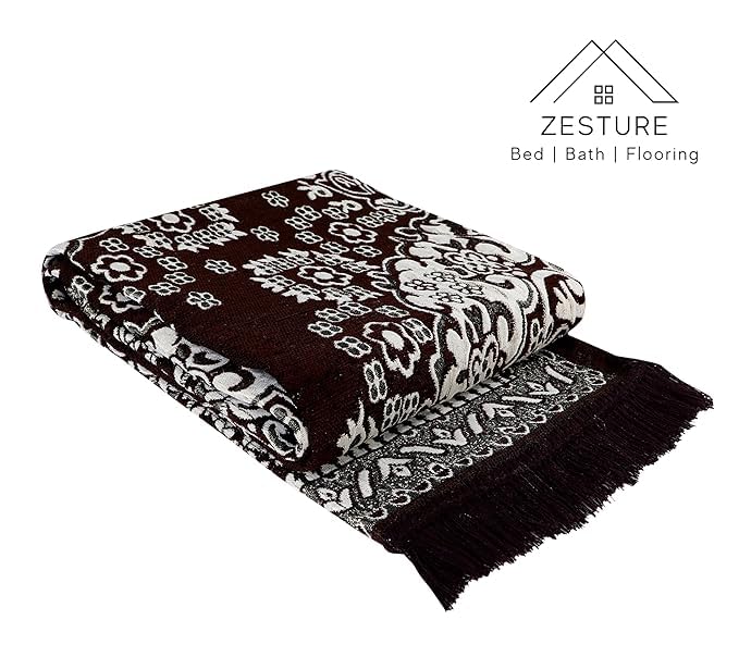 Image of Braids Velvet Touch Chennile Multipurpose Carpet, Rug, Dhurries Brown 4.5 x 7