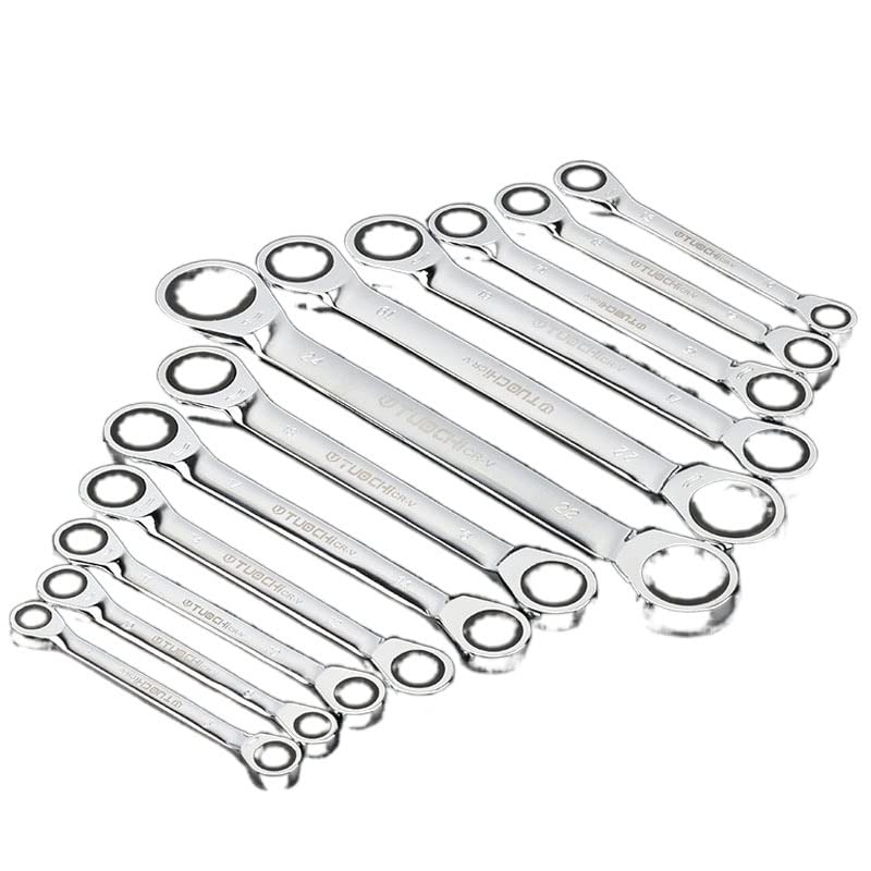 Chiavi A Cricchetto,Chiave Combinata Chiave a cricchetto reversibile a doppia testa Chiave a cricchetto metrica in acciaio al cromo vanadio 8-27mm Chiave a cricchetto a doppia testa(19mm and 22mm)