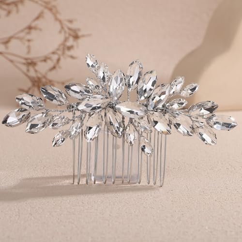 Peine para cabello con pedrería brillante para boda miniatura 1
