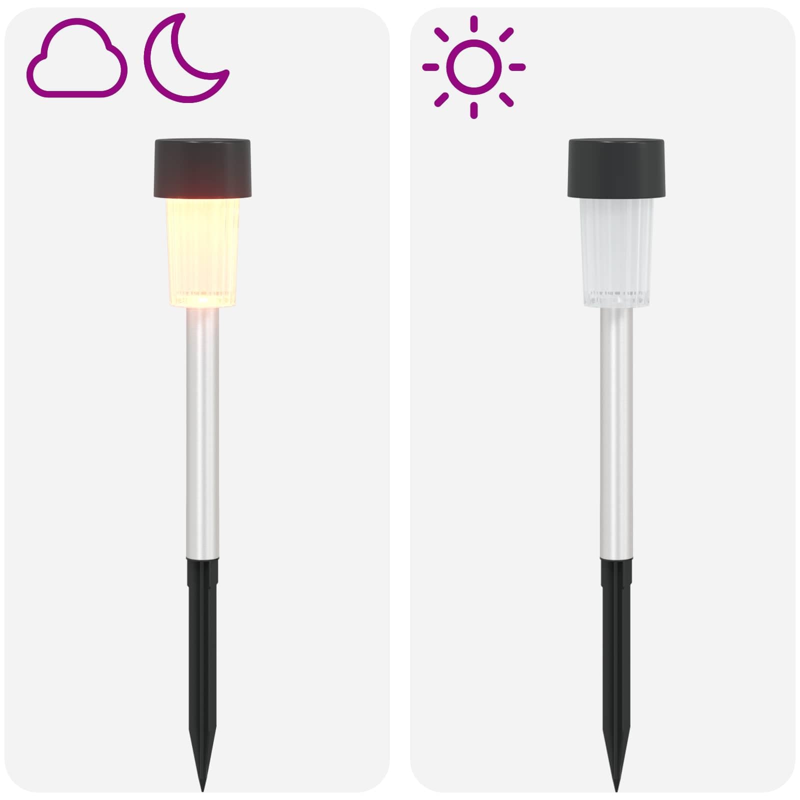 vidaXL Luces solares exteriores con pico de tierra 24 uds. 29,5 cm