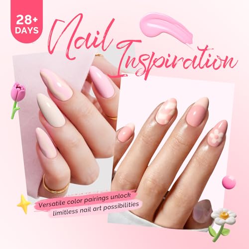 Image of MelodySusie Pastel Pink Gel Nail Polish Set - 6 Colors Nude Pink Milky White Soak Off UV LED Gel Polish Gift for Women Nail Art Manicure Salon DIY Nail Design Decoration at Home