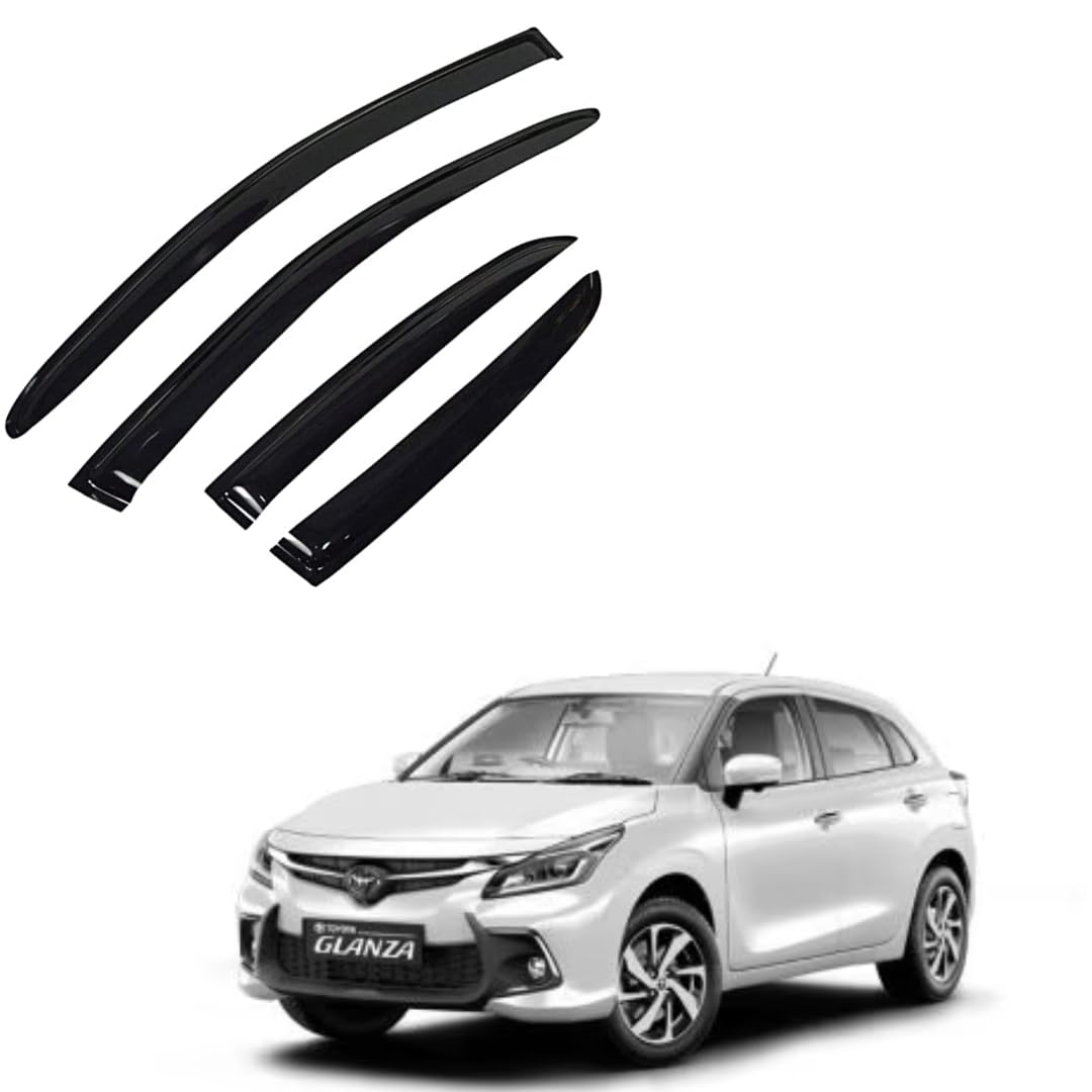 ORISTO Car Rain Wind Door Visor Non Breakable Deflector Compatible with (GLANZA 2022 Onward)
