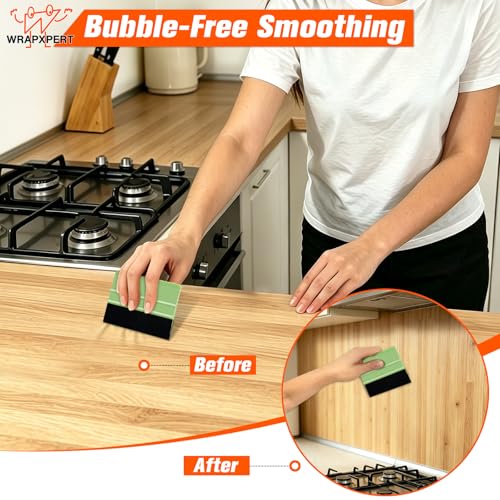 Image of WRAPXPERT Wallpaper Tools, Wallpaper Kit Smoothing Tools for Peel and Stick, Wallpaper Installation Kits for Wallpaper Hanging, Contact Paper, Bathroom, Vinyl Backsplash Tile, Window Film Applying