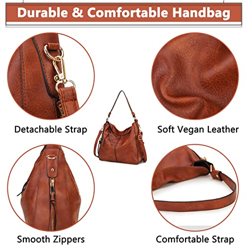 VX VONXURY Hobo Bags for Women, Stylish Ladies Purse and Handbag Faux Leather Shoulder Bags with Detachable Long Strap - Image 6