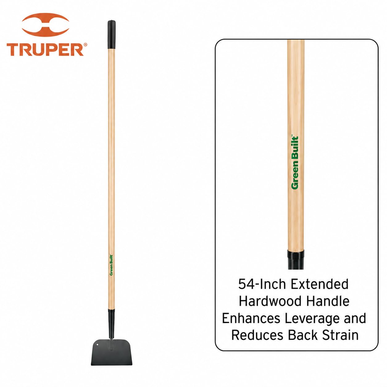 Truper 30022 Tru rígida 54 inch soldado rascador de hormigón, 61/4inch por 4 3/4inch cabeza, madera de fresno)