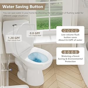 SUPERFLO Elongated Corner Toilet Compact 172 Tall Toilet with Comfort Height Toilet Bowl Dual Flush Tank Space Saving Small Toilets for Small Bathrooms