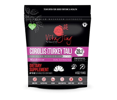 Coriolus Mushroom Extract Powder (4oz / 114gm) 20:1 Concentration (Also Know As Turkey Tail Mushroom)