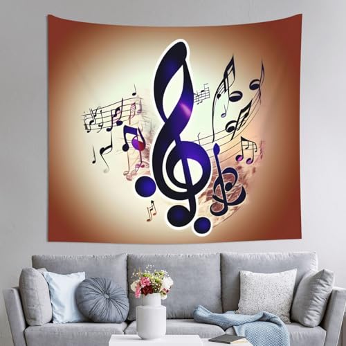 Tapiz de notas musicales moradas para renovar paredes y decorar fondos de dormitorio grandes