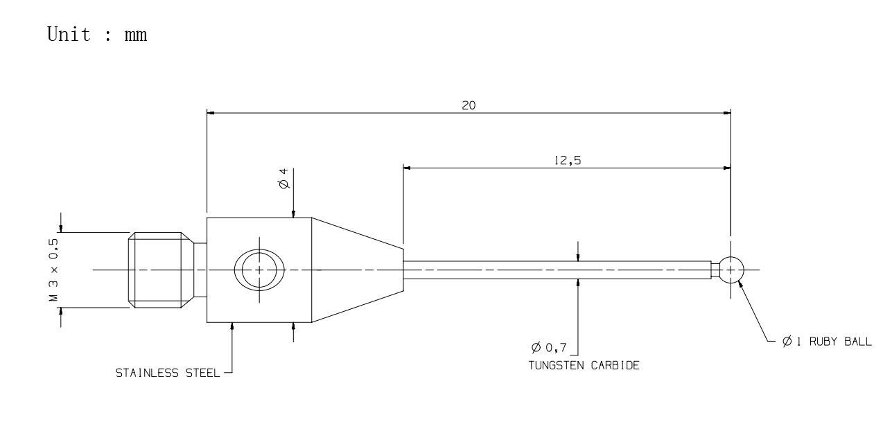 Tastatore Con Sfera In Metallo Duro ø 3 Mm, Lunghezza 14.5mm | Hoffmann Italia