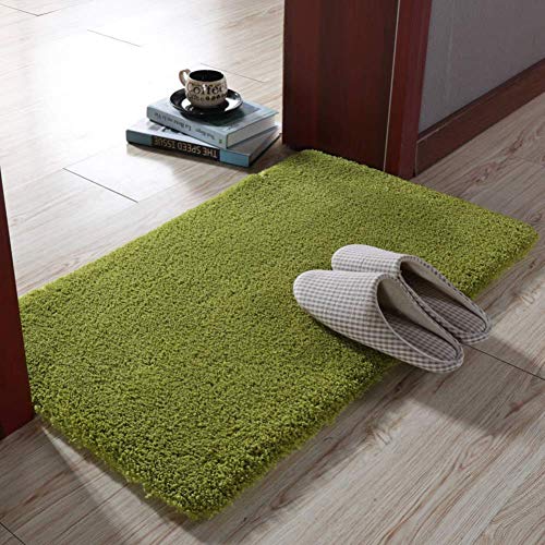 WLVG Tapete de casa de banho de microfibras antiderrapante, tapete de chenille peludo, tapete de casa de banho grosso e macio, tapete lavável, super absorvente, tapete de chuveiro - a 40 x 60 cm