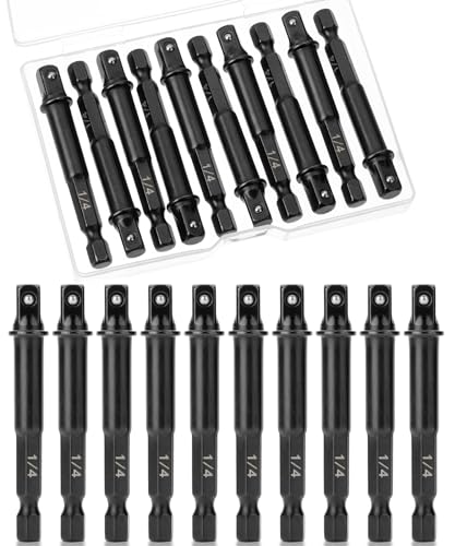 Bates- Impact Adapter Square Socket Set, 10 pcs, 1/4